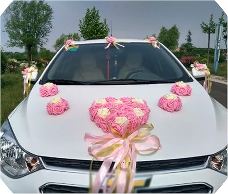 Amazon Artknock 造花 4色 韓国 結婚式 車 装飾 フラワー 車 浮き シミュレーションヘッド 車 車 車 車 車 車 車 車 サプライセット ピンク 造花 オンライン通販