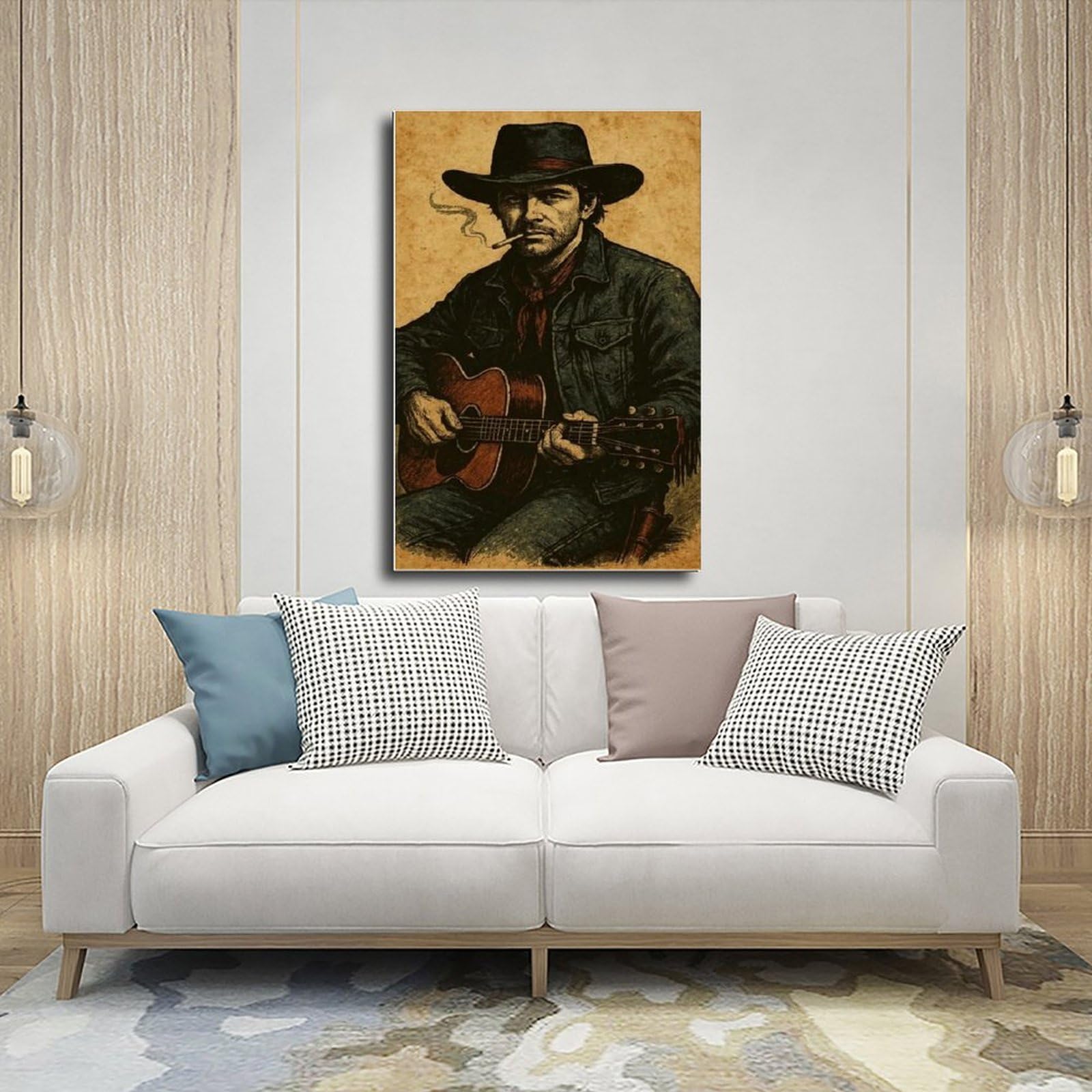 Poster artistico retrò con musica country (2) su tela, decorazione artistica da parete per soggiorno, camera da letto, 60 x 90 cm