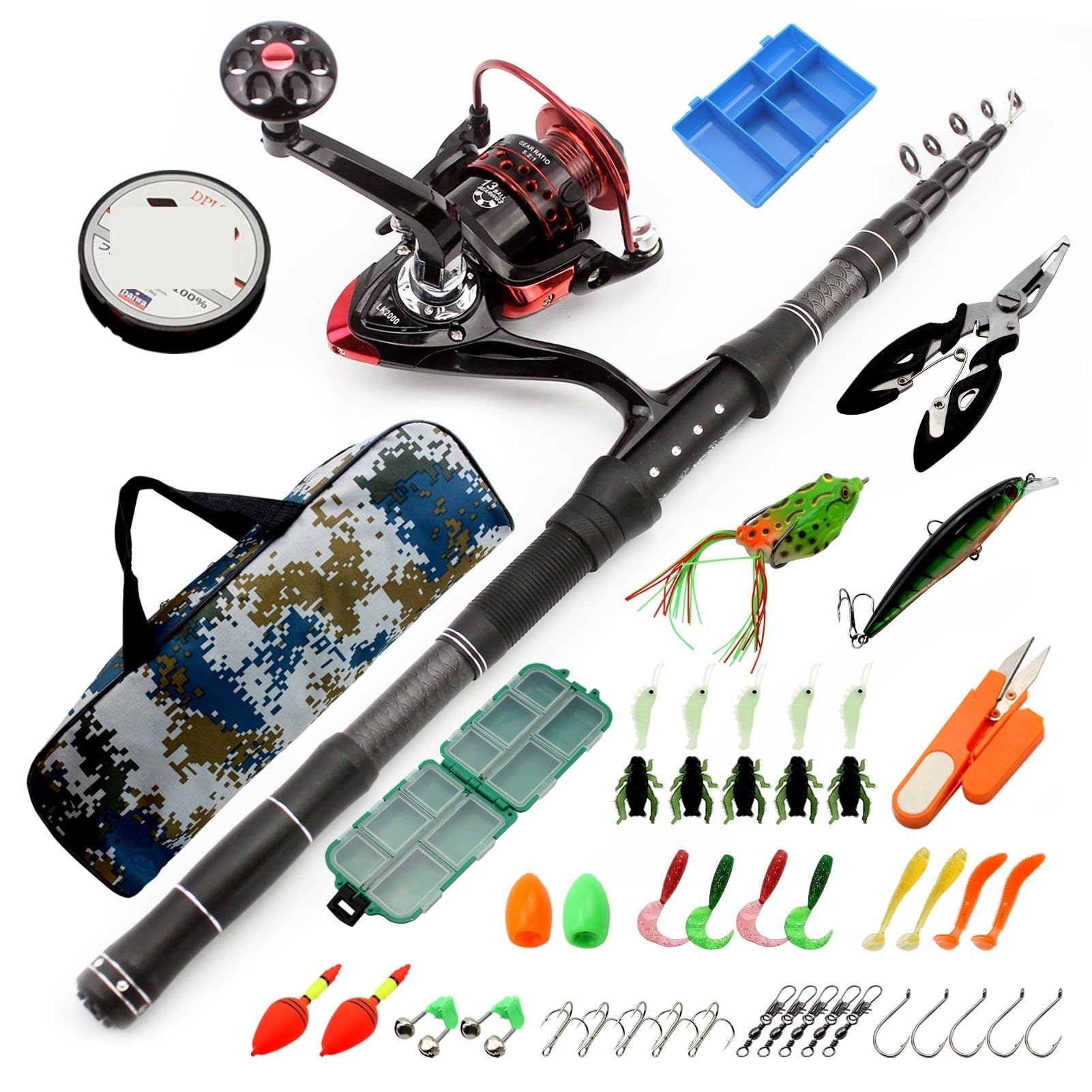 Amazon.com: YNWDBY Fishing Pole Shrink Carbon Short Section Fishing Rod  Spinning Reel Fishing Tackle Fishing Rod Combos(2.4) : Sports & Outdoors
