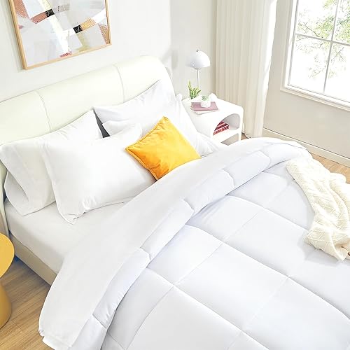 Miniatura 3 de SLEEP ZONE Juego de edredón de tamaño Queen, edredón reversible alternativo al plumón, ligero, suave y transpirable para todas las estaciones,