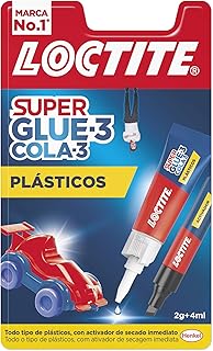 Loctite Super Glue-3, adhesivo instantáneo plasticos dificiles, 1 x 2gr+4ml
