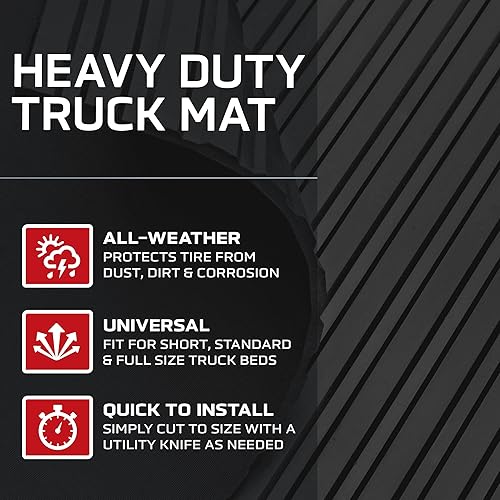 Miniatura 3 de BDK Alfombrilla muy resistente y de utilidad para plataformas de camión Alfombrilla de caucho grueso