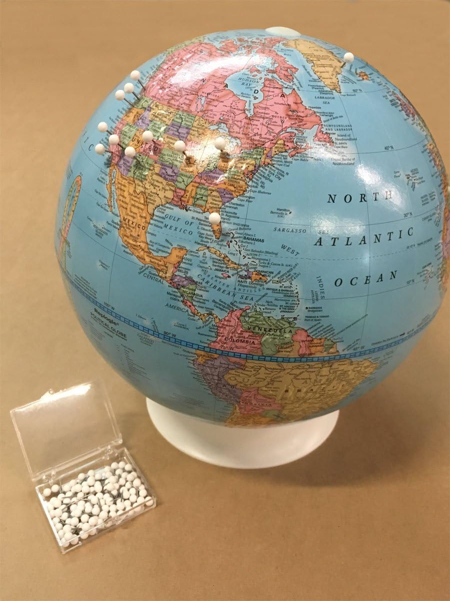 Push-Pin Globe - Mark Your Travels! - 9" Diameter Travel Globe