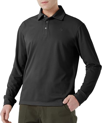 NAVISKIN Polo para hombre, de alto rendimiento, con protección UPF 50+, de secado rápido, manga larga y corta, con cuello atlético