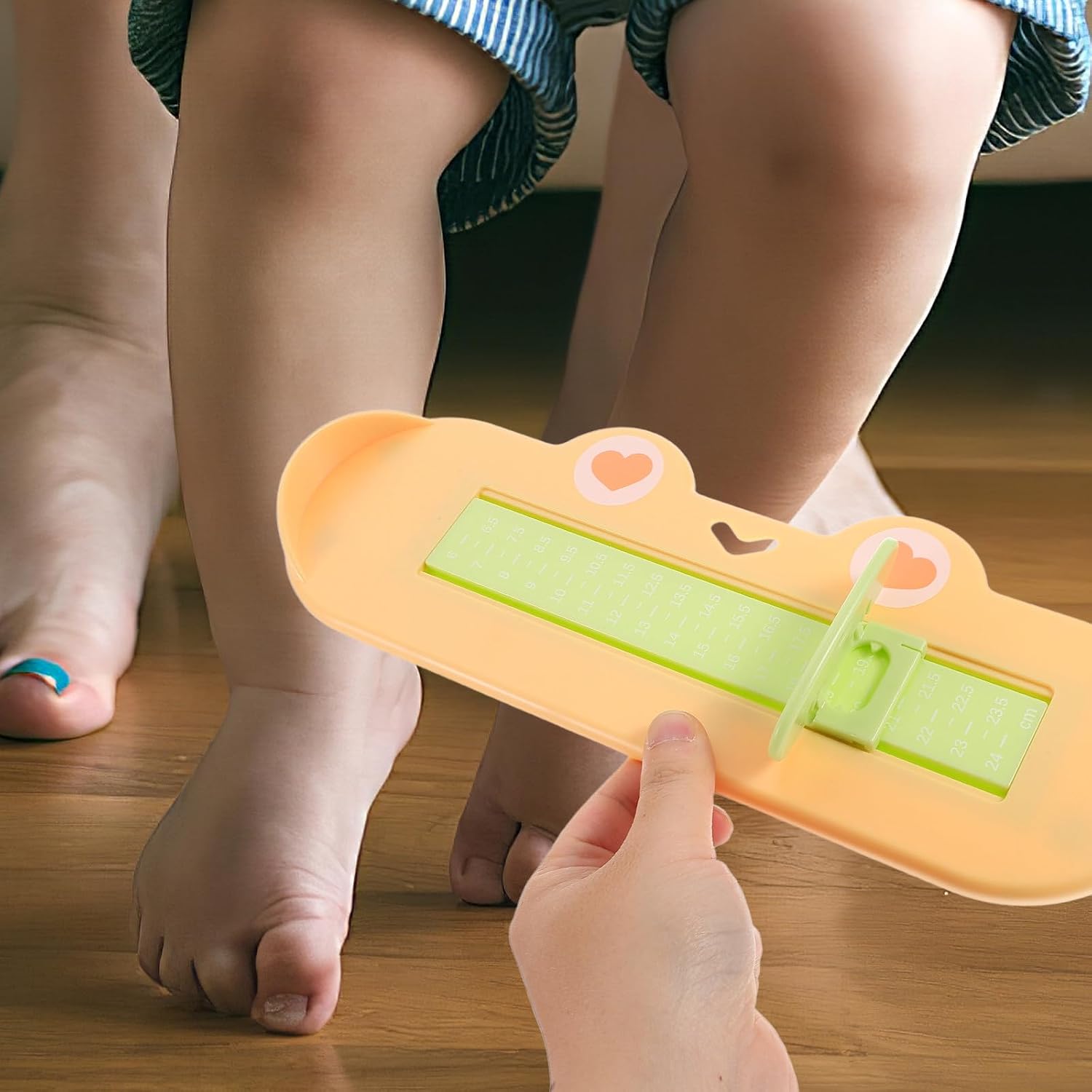 Healifty Foot Measuring Device and Shoe Sizer Tool for Yellow Foot Length Measuring Ruler for Home Use for Accurate Shoe Size Measurement