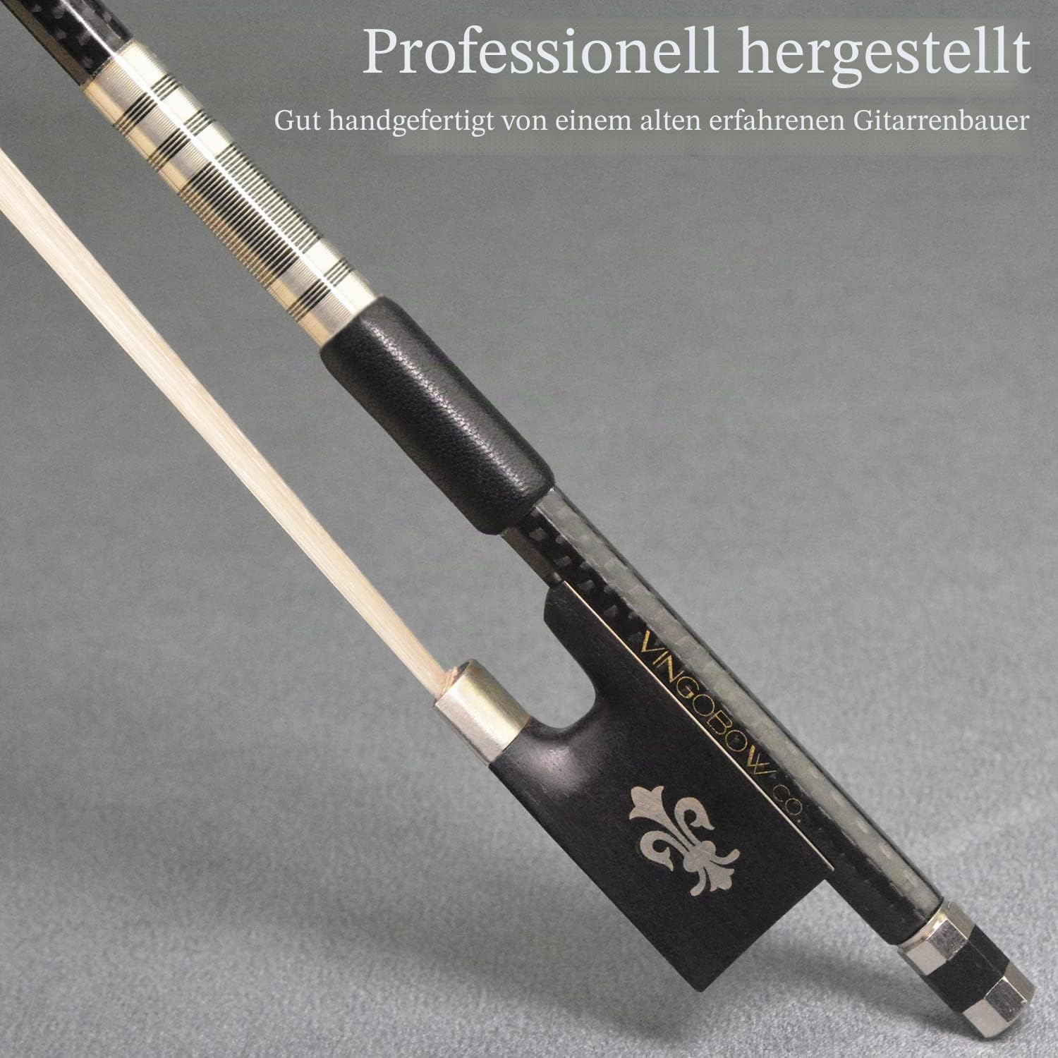 4/4 Größe New Textured Carbonfiber Geigenbogen Beliebtes Modell Gut ausgewähltes Rosshaar aus der Mongolei für Profispieler Elegantes Design