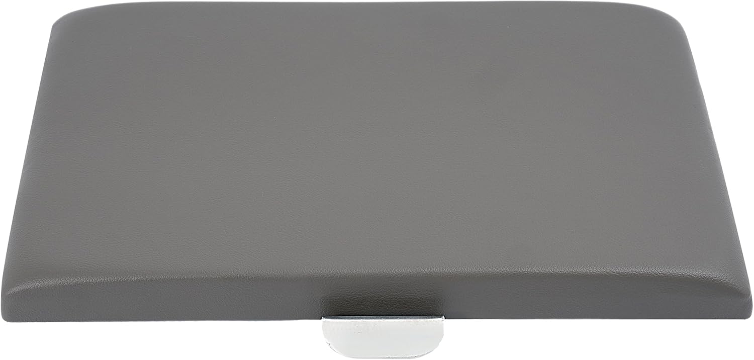 Center Console Lid Compatible with 1999-2010 Ford F-250 F-350 Super Duty Plastic & Aluminium Powder Coated Dark Gray