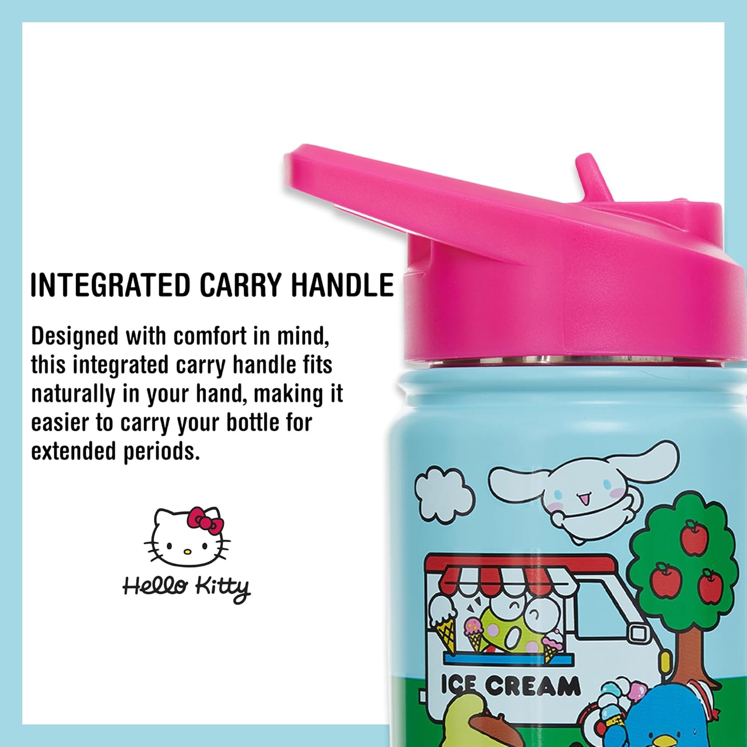 Hello Kitty 14 OZ Water Bottle - Hello Kitty, My Melody, Keroppi- Travel Water Bottle With Built in Straw - Official Sanrio Merchandise - Image 5