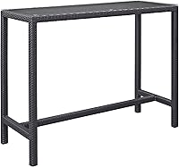 Vista 1 de Modway Convene - Mesa rectangular de mimbre para patio al aire libre, color espresso