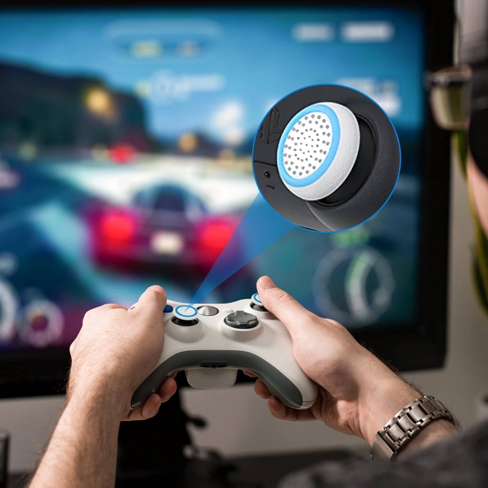 20 Pièces Caoutchoucs de Joystick pour PS5/PS4/PS3, Thumb Stick Ensemble Accessoires, Couvercle de Joystick Protection en Silicone, Capuchons pour Poignées de Manette pour Xbox 360