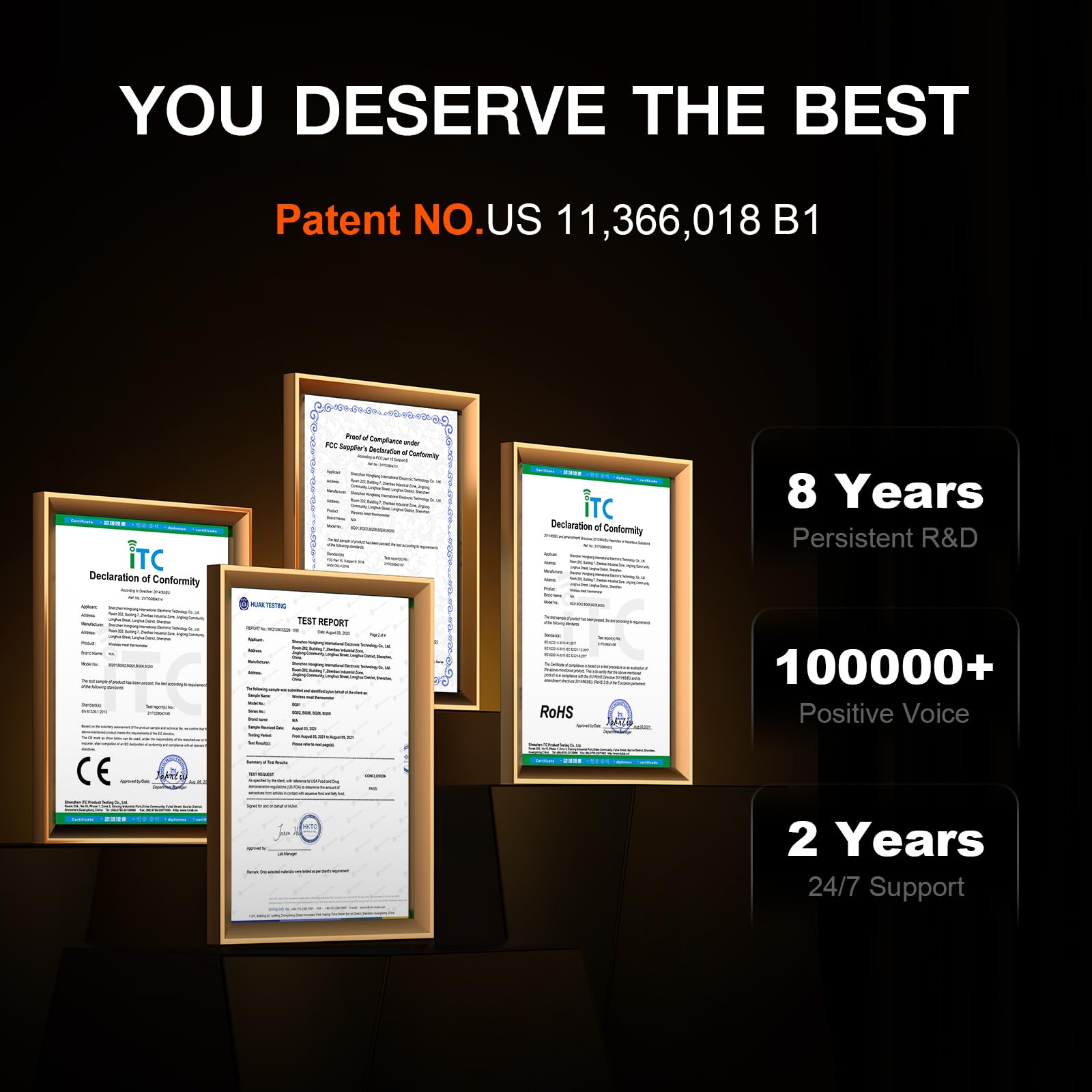 Paneceia Meat Thermometer Wireless with 2 Meat Probes, 800FT Long Range Bluetooth Thermometer Wireless Temperature Probes for Remote Monitoring of Grill, Oven, Smoker, Air Fryer, iOS & Android App - Image 6