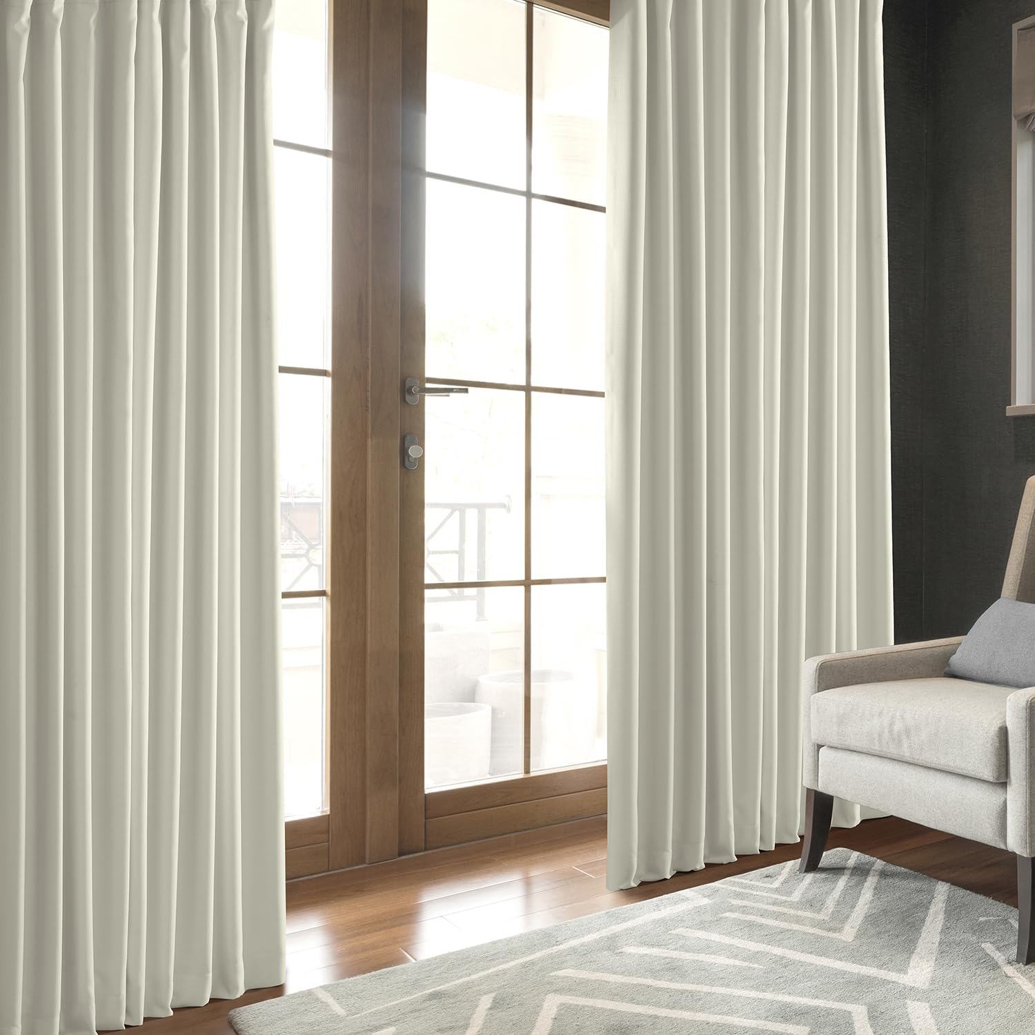 HPD Half Price Drapes Solid Thermal Insulated Blackout Curtains for Bedroom 84 Inches Long Curtain (1 Panel) Signature Blackout Linen Window Curtains for Living Room 50W x 84L - Image 3