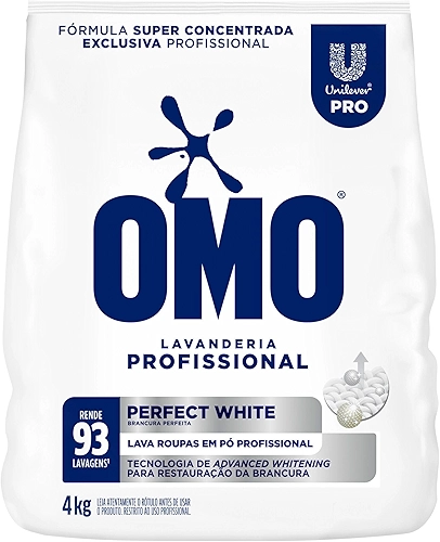 Lava-Roupas Super Concentrado em Pó Lavanderia Omo Perfect White Pro Pacote 4kg, OMO