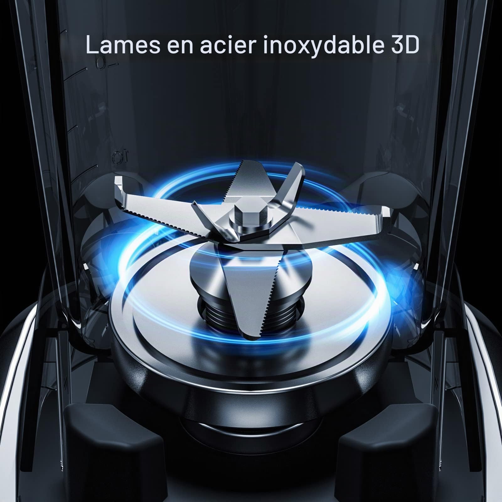 AMZCHEF Blender professionnel 1800 W, blender multifonctionnel avec écran tactile intelligent, blender électrique 6-lames en 3D - Noir