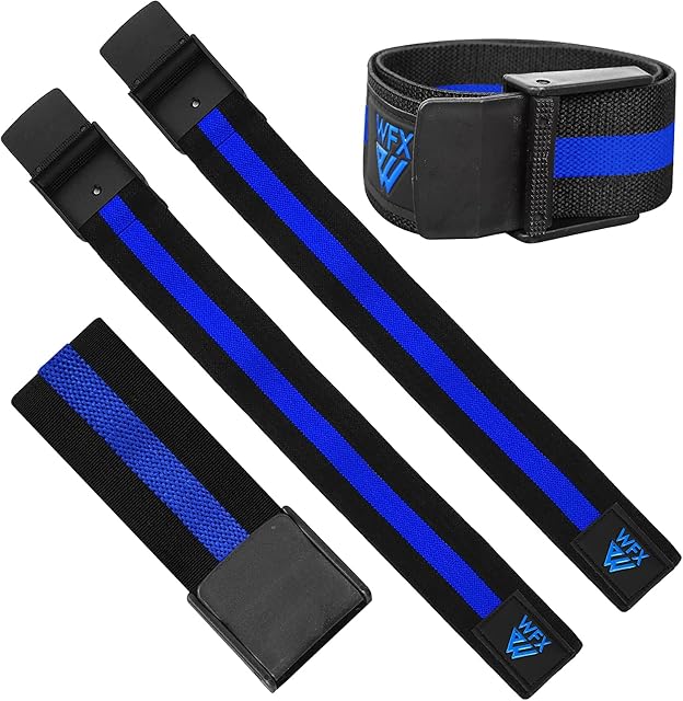 Occlusion Training Bands Blood Flow Restriction Exercise Quick Wraps Arms Leg Squats Durable Elastic Straps Heavy Duty Buckle Release Muscle Building Thigh Fitness