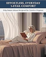 Vista 5 de Sábanas 100% de Algodón Egipcio Tamaño Queen - Naturalmente Refrescantes y Transpirables, Juego de Sábanas Queen de 4 Piezas con Tejido de Satén