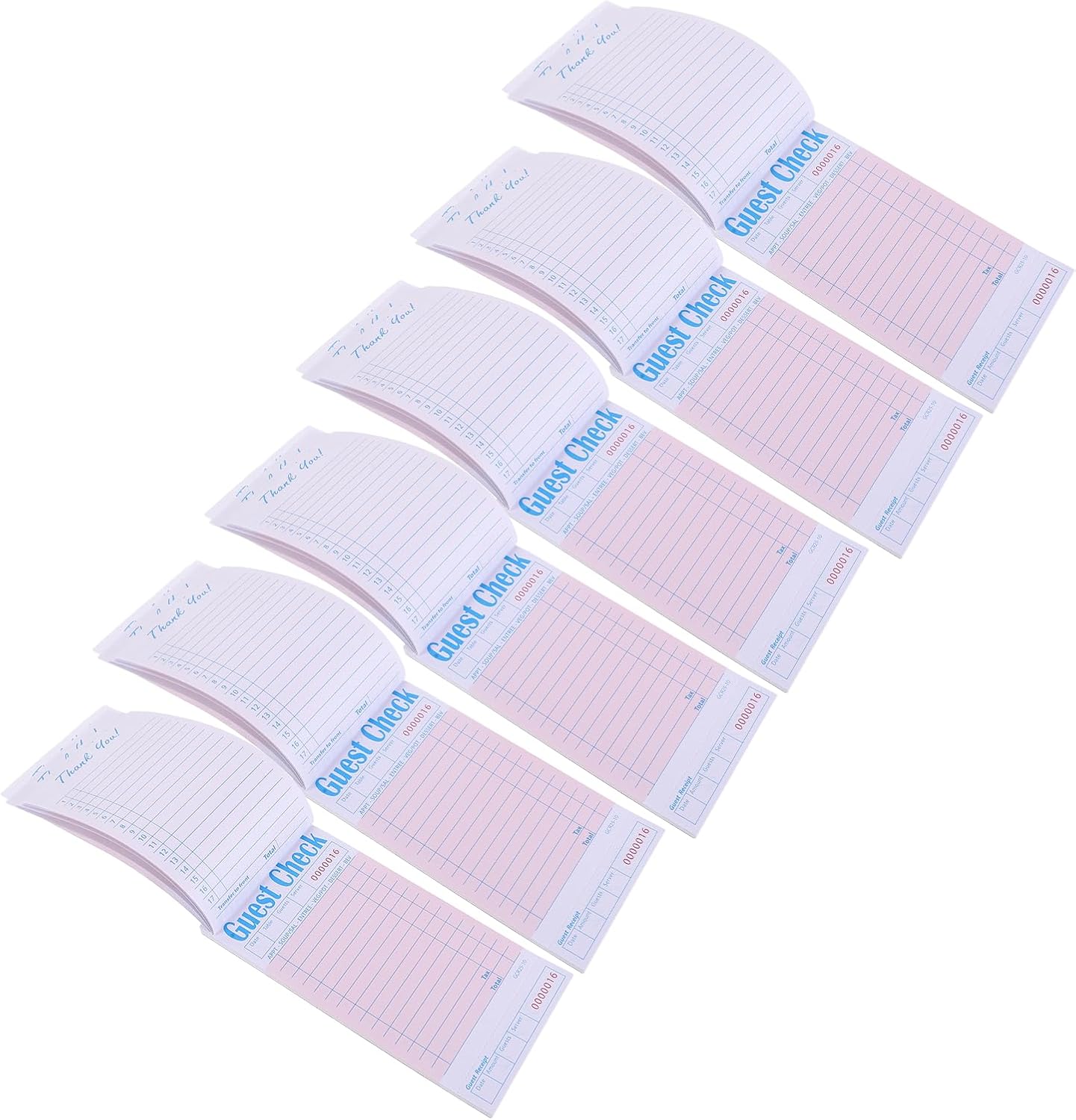 LOGOFUN Guest Check Books for Servers, Red, Paper, 50 Sheets per Book, 12 Pack