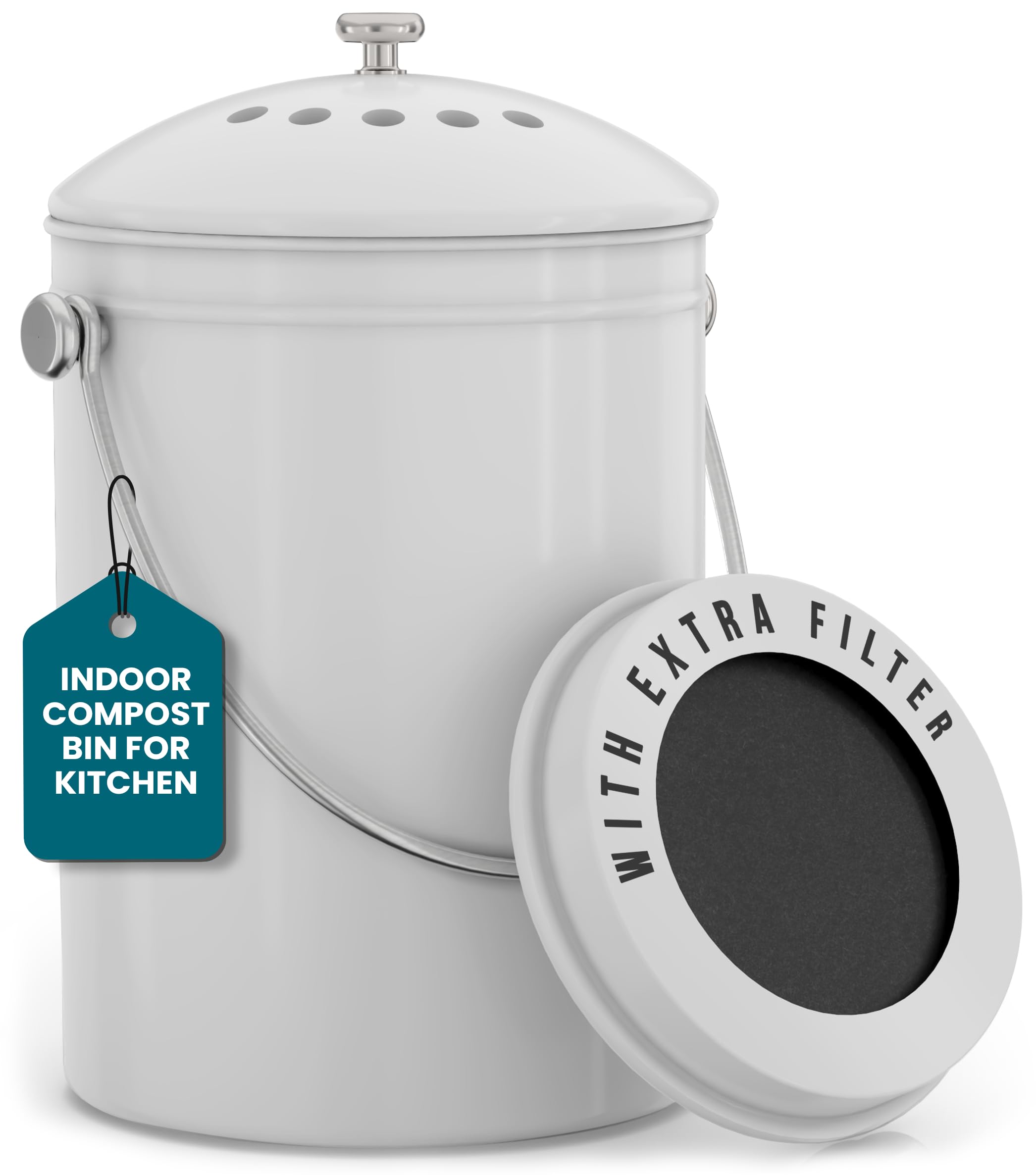 Countertop Compost Bin - Stainless Steel -10