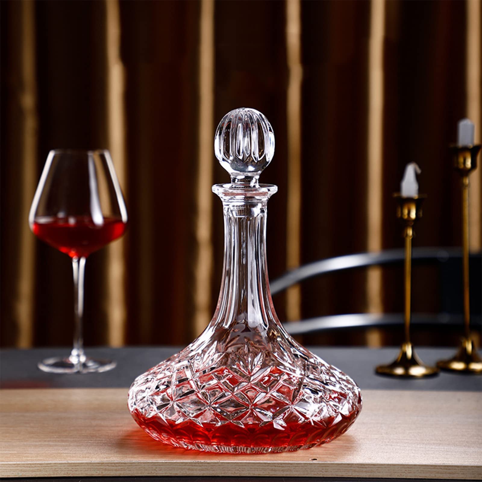 Set di Bicchieri da Vino Rosso in Vetro, Vaso di Bottiglia, Cristallo con Tappo di Bottiglia, Strumento da Bar, Bar per La Casa, Brocca per Vodka, Caraffa per Vino, Bicchieri