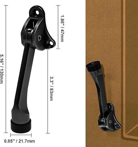 Miniatura 3 de Tope de puerta KickDown para puerta de fácil paso, color negro