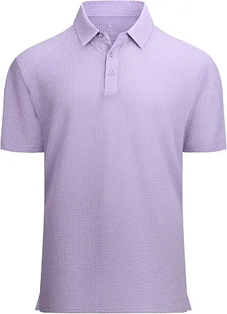 Alex Vando Mens Bubble Jacquard Polo Shirt Super Stretch Short Sleeve Polo Shirts for Men