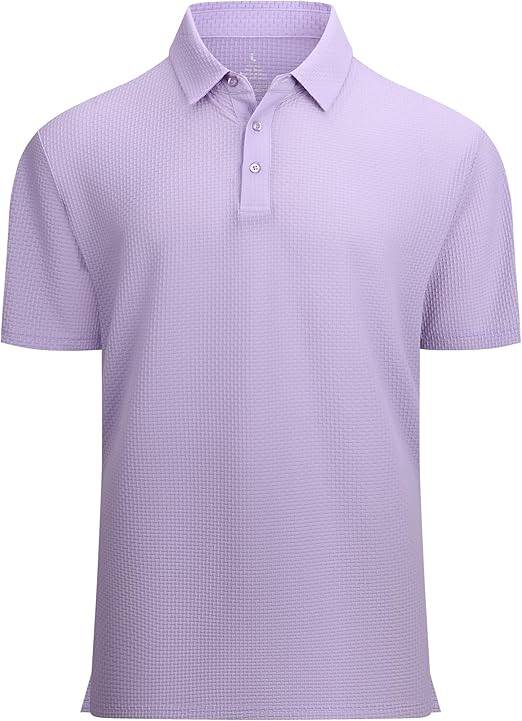 Alex Vando Mens Bubble Jacquard Polo Shirt Super Stretch Short Sleeve Polo Shirts for Men