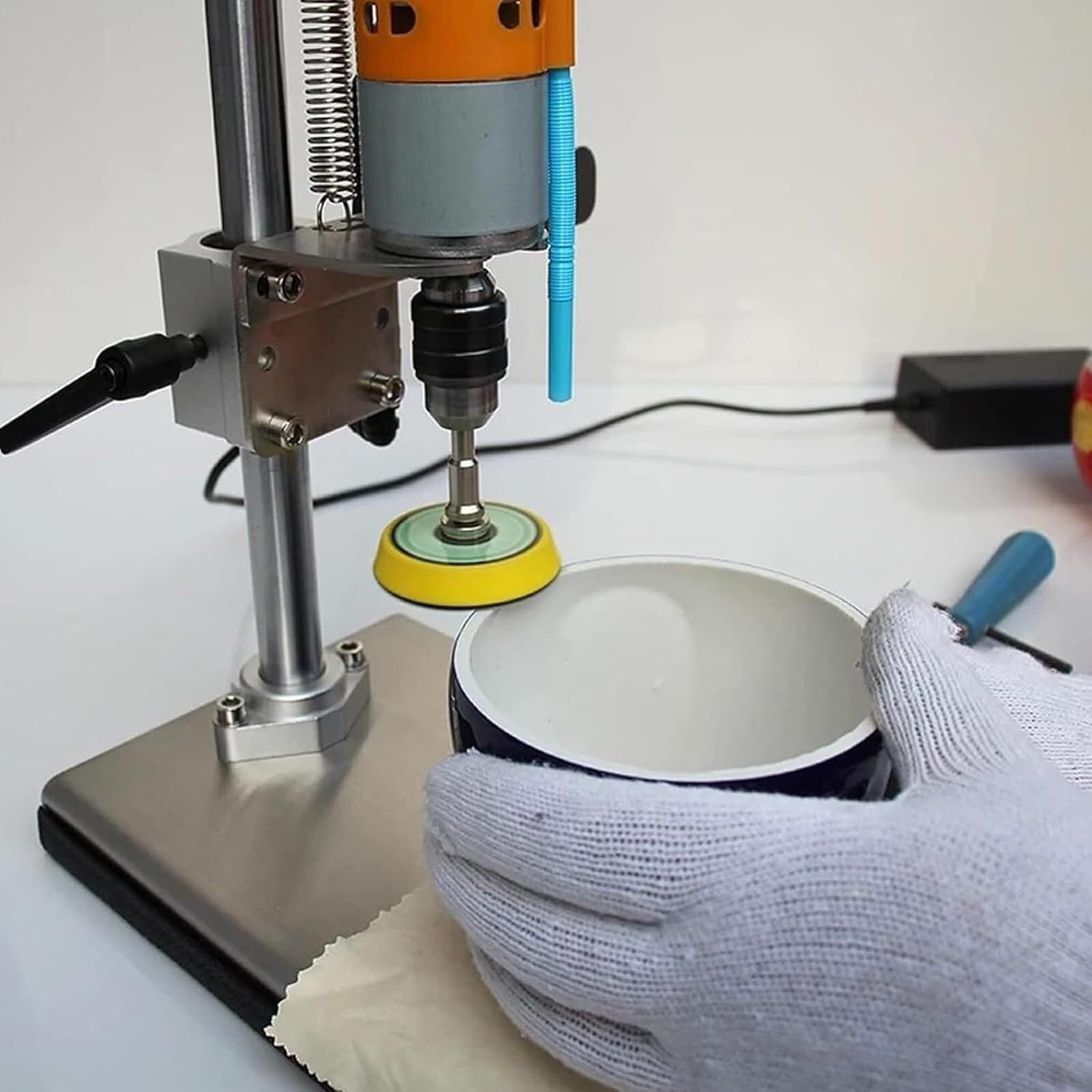 Kit de herramientas eléctricas para cortar botellas de vidrio con velocidad ajustable, cuchillas abrasivas, apto para botellas redondas y cuadradas de vidrio o cerámica