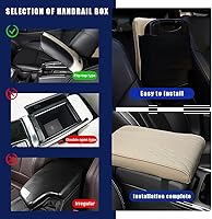 Vista 5 de Ziciner Funda para Consola Central de Coche, Cojín de Apoyo para Reposabrazos de Espuma Viscolástica de Cuero, Almohada Impermeable para Manos