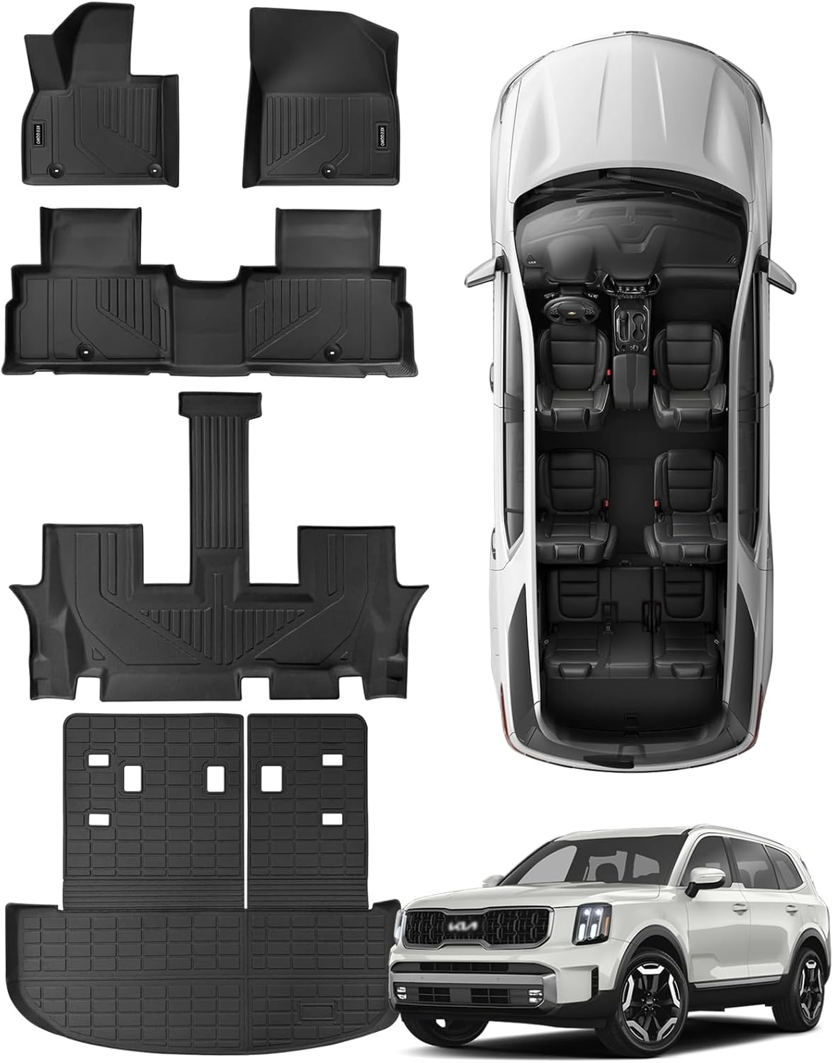 Floor Mats for 20202024 Kia Telluride 7 Seats Trunk Mat