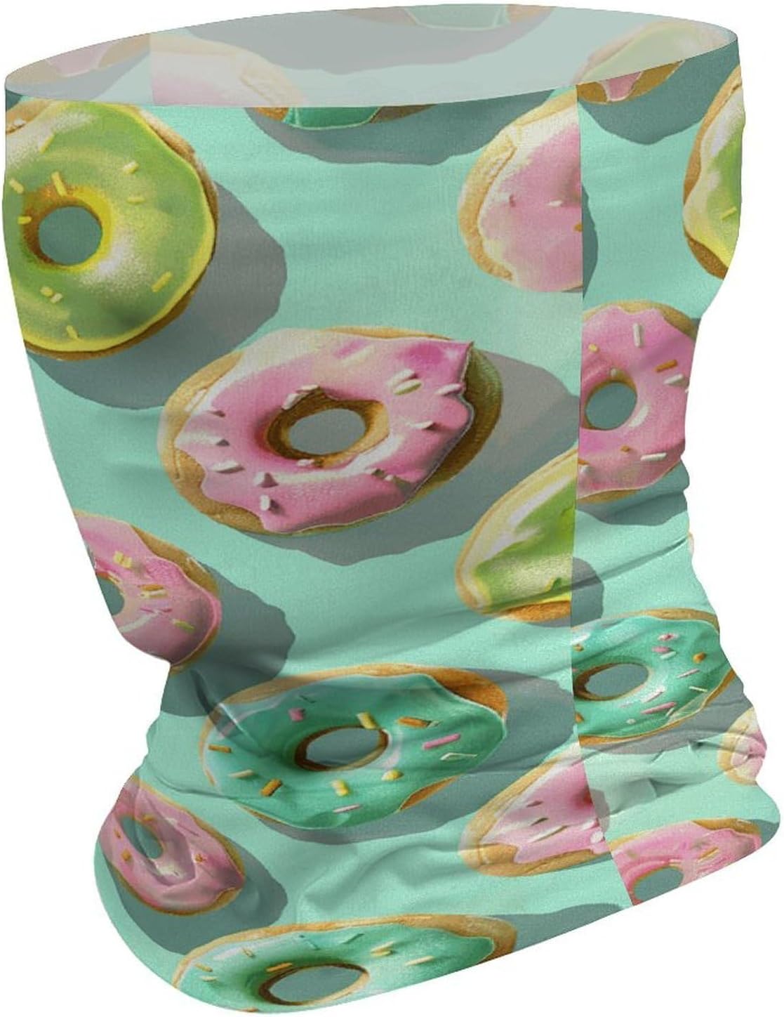 Mini Donut Pattern Balaclava Breathable Neck Gaiter Windproof Face Cover Scarf for Men & Women image 3