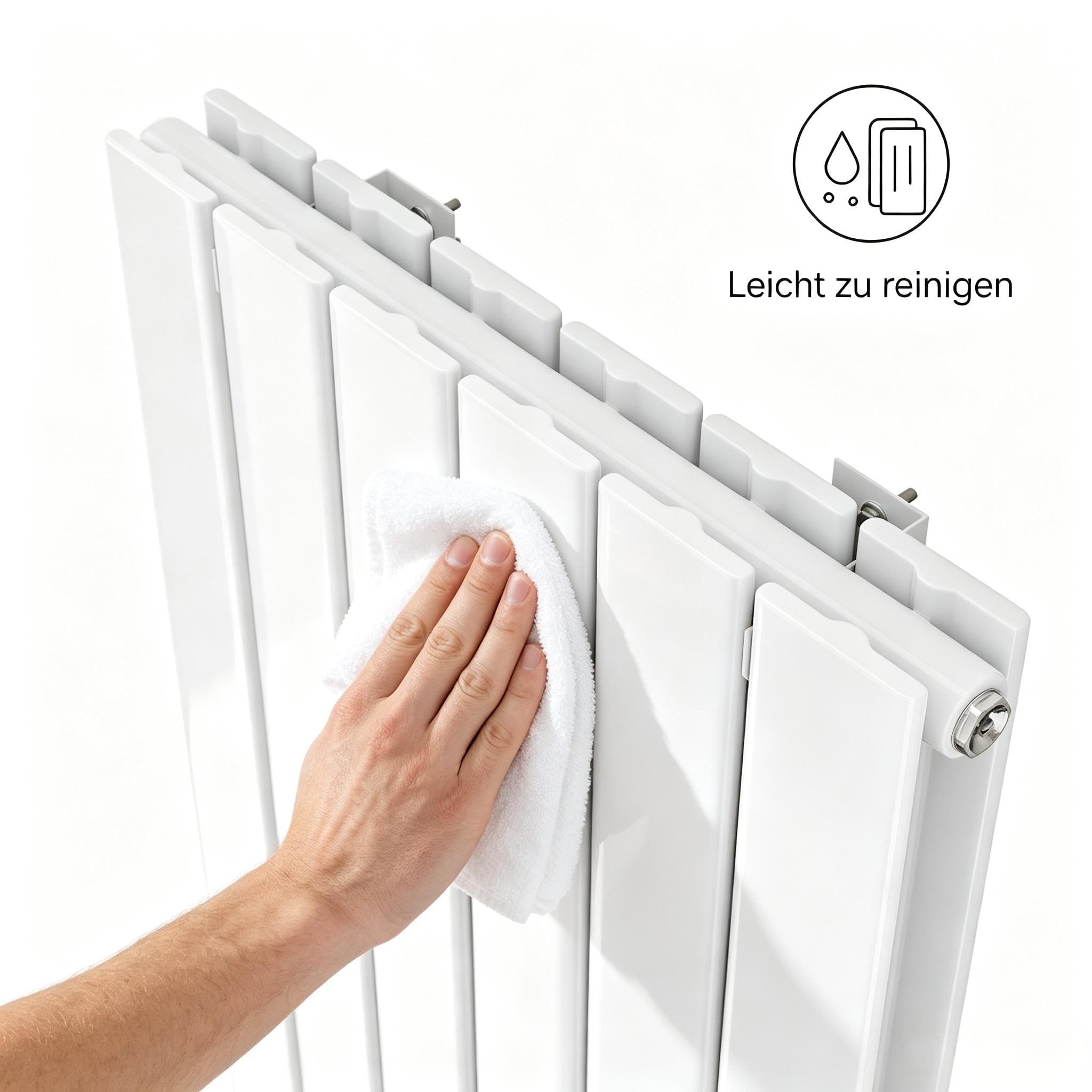 Radiador plano blanco 1800 x 465 mm radiador para cuarto de baño diseño vertical doble capa panel radiador baño conexión central