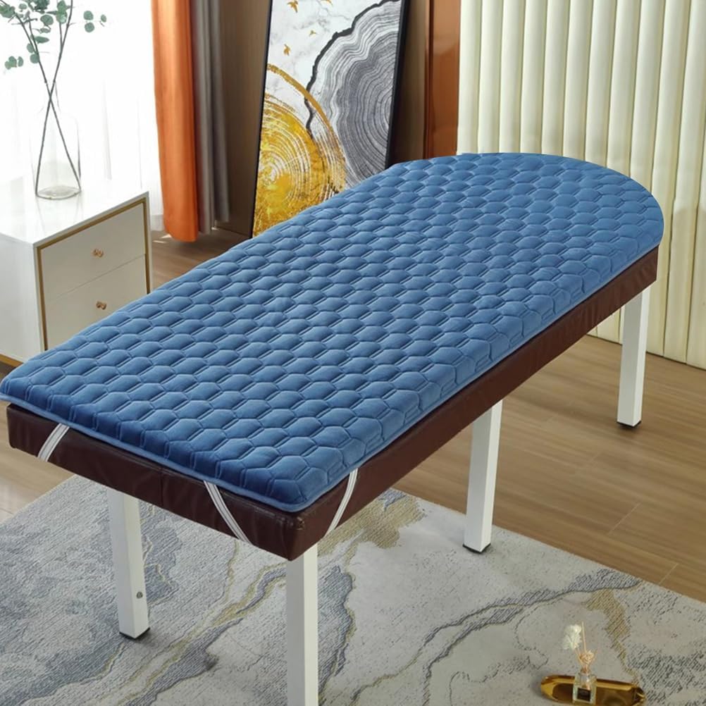Memory Foam Lash Bed Topper Thick 5Cm Non-Slip Massage Table Mattress Topper Spa Bed Pad Without Hole Spa Table Topper for Beauty Salon Massage Square Round Head,Blue(r),190 * 70cm