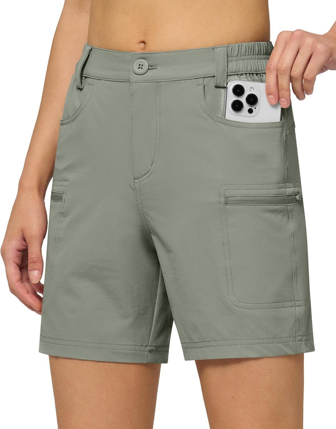Willit Women’s 7″ Hiking Golf Shorts Stretch Qucik Dry with Cargo Pockets Water Resistant Outdoor Summer