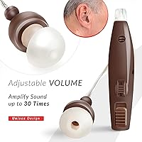 Vista 13 de MSA 30X Amplificador de sonido detrás de la oreja, amplifica el sonido 30 veces, ligero, prácticamente invisible, cómodo, volumen ajustable, carga