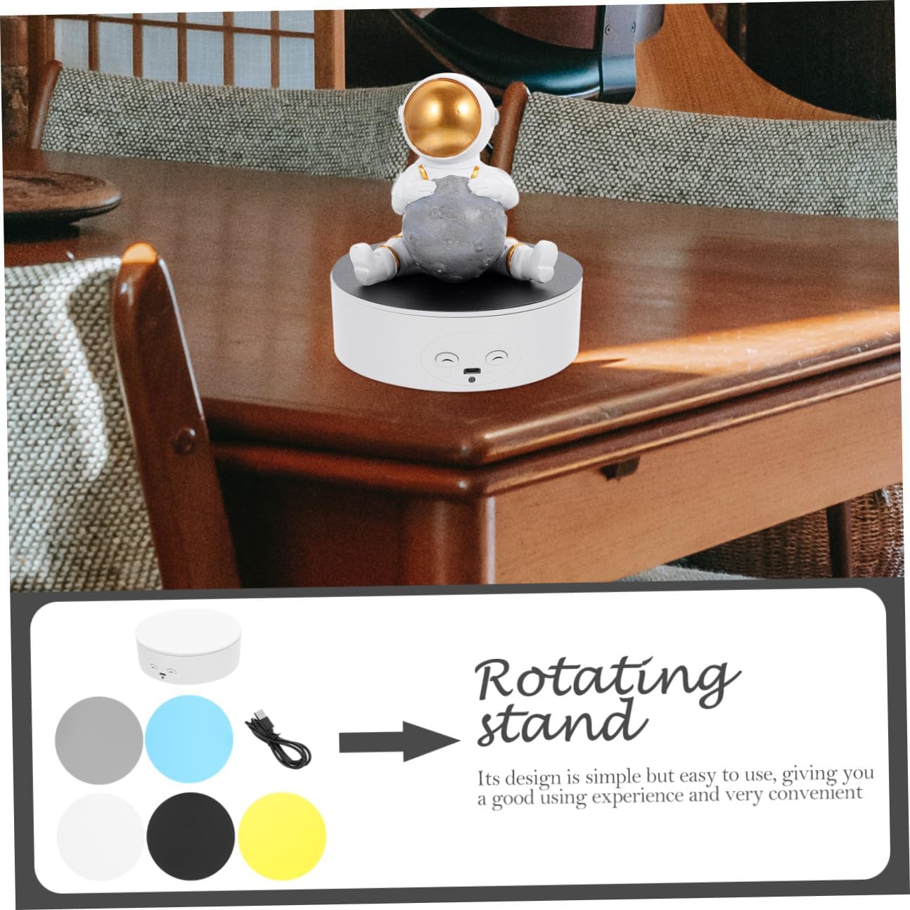 Panoramic Rotating Display Stand Spinner for Jewelry Watches Desktop Accessory Shop Display