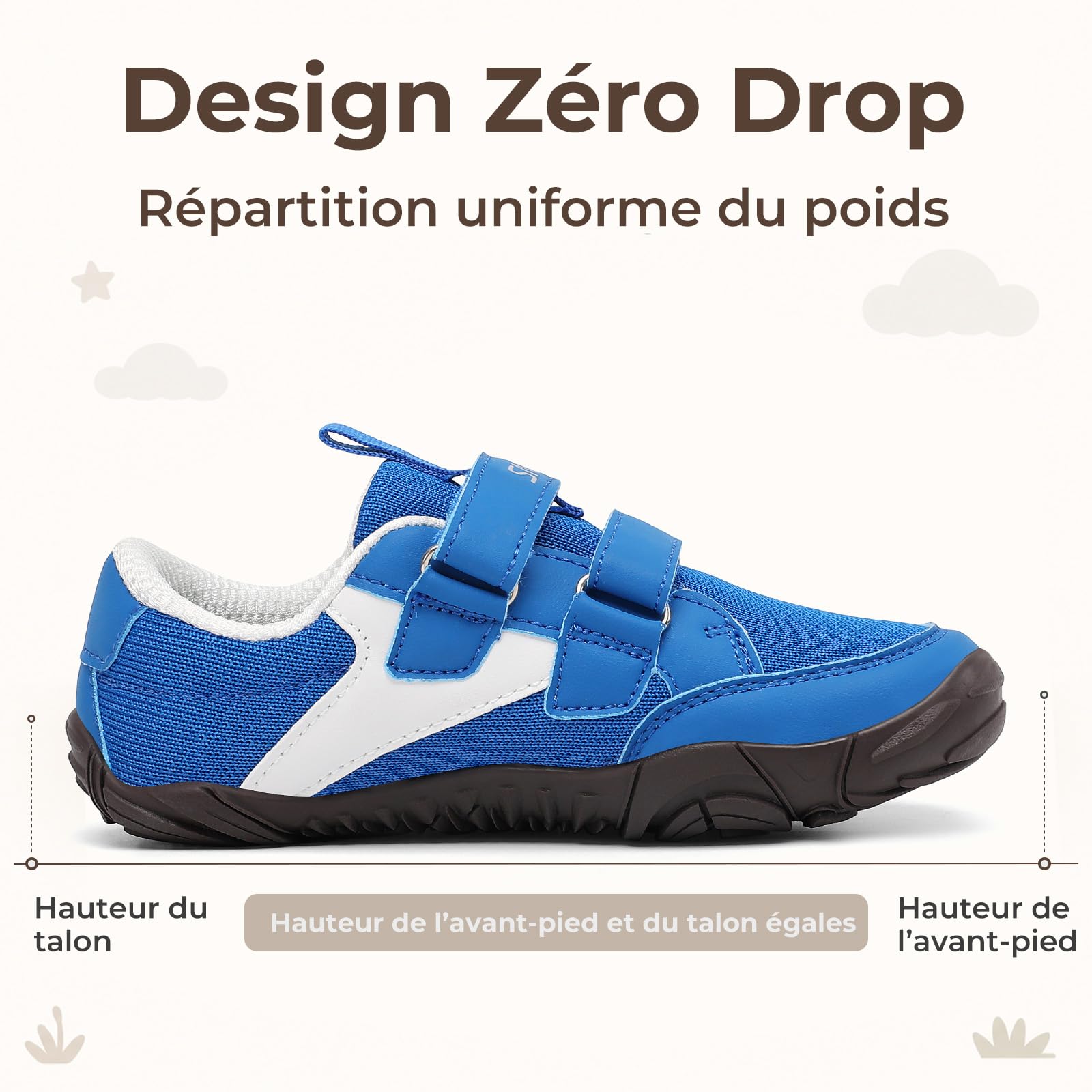 SAGUARO Chaussures Barefoot Enfant Baskets Flexibles Pointe Large Confort Intérieur et Extérieur GR.25-36