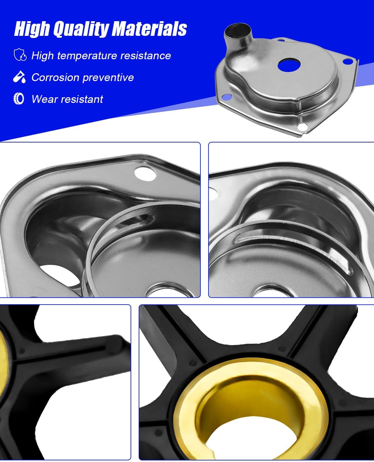 821354A2 Water Pump Repair Kit with Housing Fit for Mercury Quicksilver Force Mariner 25HP 30HP 40HP 45HP 50HP Outboard Engine Boat Motor Replace 821354A1 3219 821351A3 18-4531