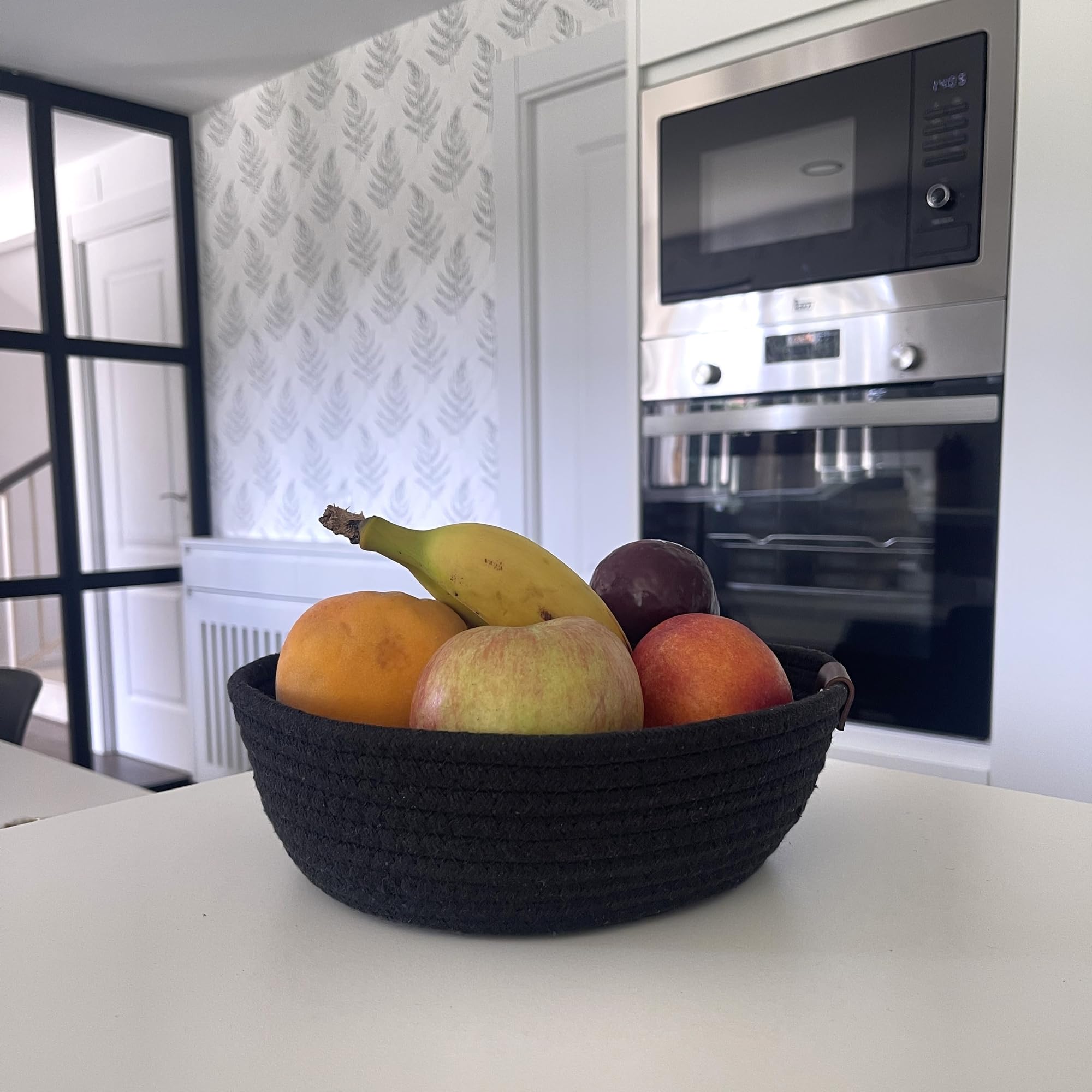 Set 3 Cestini Portaoggetti In Corda Di Cotone - Verde, Per Cucina, Soggiorno, Bagno - Foto 11