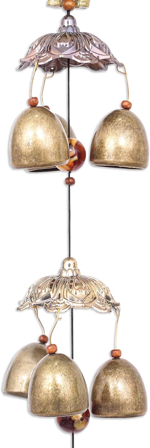 NOVICA Artisan Handmade Aluminum Brass Wind Chime Elephant Themed from Multicolor Metallic Thailand Outdoor Living Chimes Garden Decor Animal [11.75in H x 3.5in W x 3.5in D Cord 3.9in L x 0.1in W] '