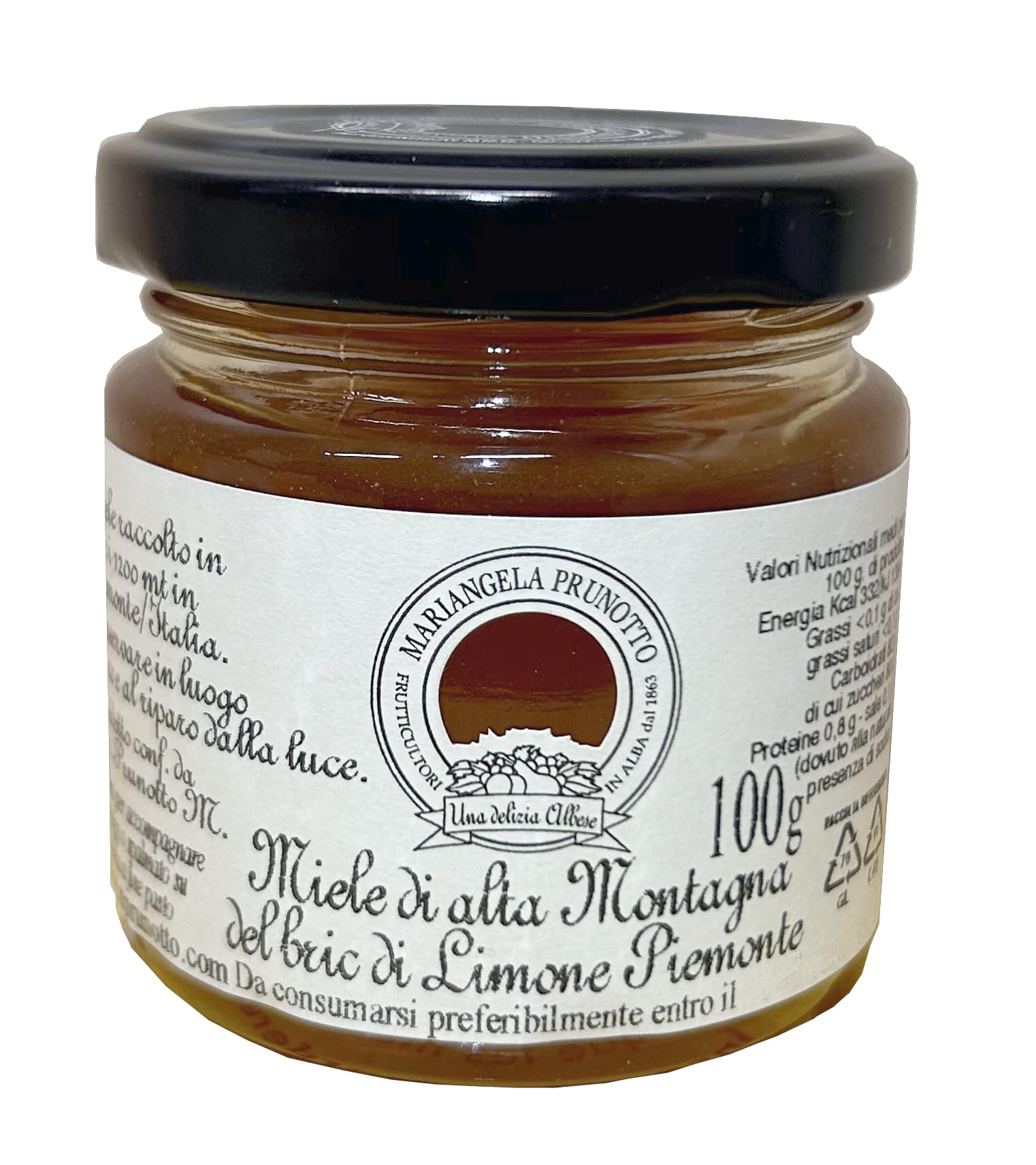Azienda Agricola Prunotto Mariangela - Miele Di Alta Montagna del Bric di Limone PIemonte g. 100-6 Confezioni da 100 g - (6x100g)