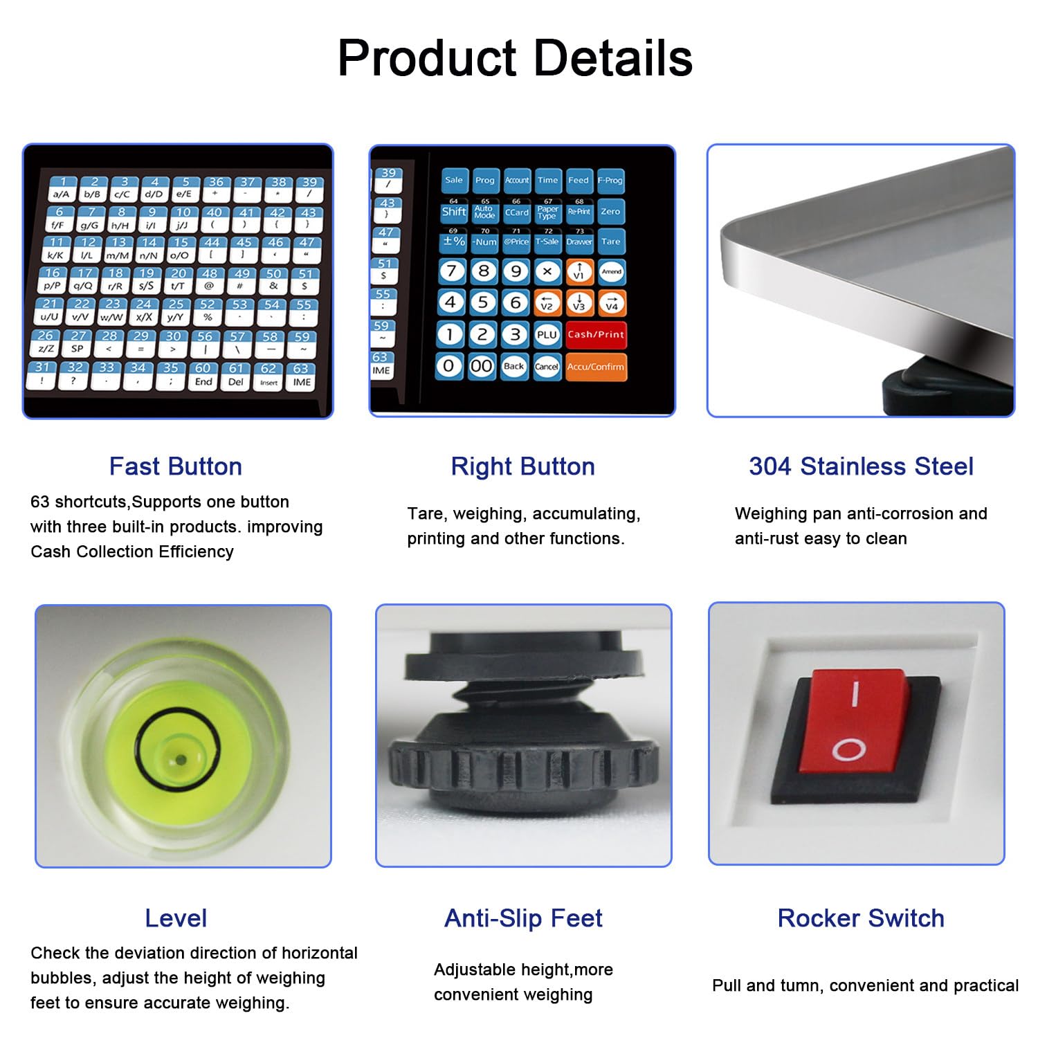 Bilancia elettronica di calcolo dei prezzi con stampante termica per etichette e display a palo per negozi di alimenti e carne al dettaglio, include macchina e scanner