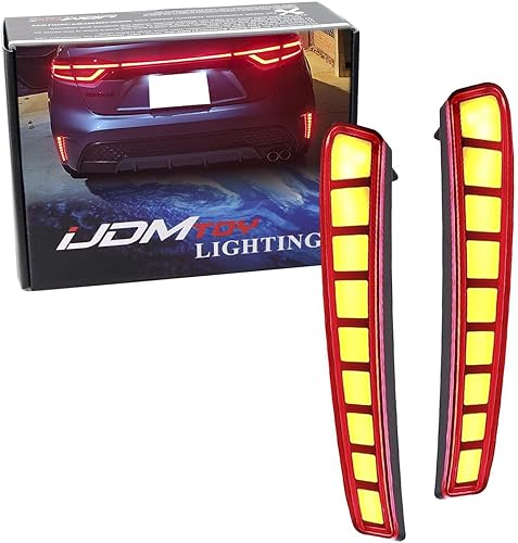 iJDMTOY Luces reflectoras de parachoques LED de lente roja compatibles con Toyota Corolla Sedán 2019-22, funciona como faros antiniebla traseros,