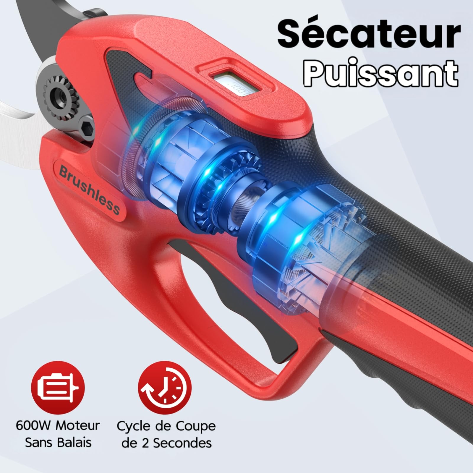 Secateur Electrique Sans Fil,Léger Secateur Electrique Rechargeable par USB
