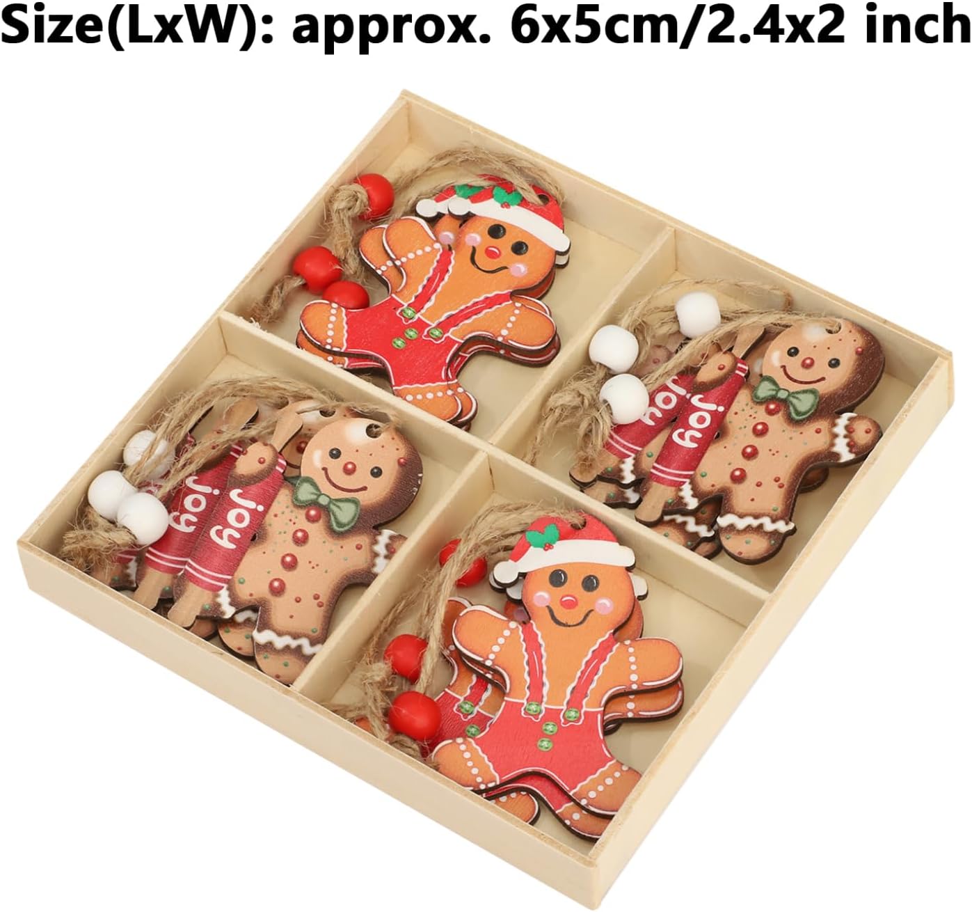 Freebily Wooden Christmas Tree Ornaments Hanging Pendant Layout Lanyard Xmas Santa Claus Gnome Decoration Party Supplies Type C One Size