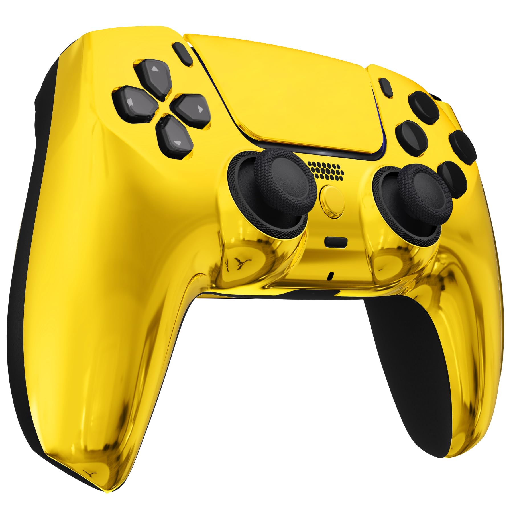 eXtremeRate Luna Cover Ricambio per ps5 Controller,Custodia Copertura Frontale Scocca Shell Ridisegnato&Touchpad&Anelli Compatibile con ps5 Joystick BDM 010/020/030/040/050-Oro Cromo