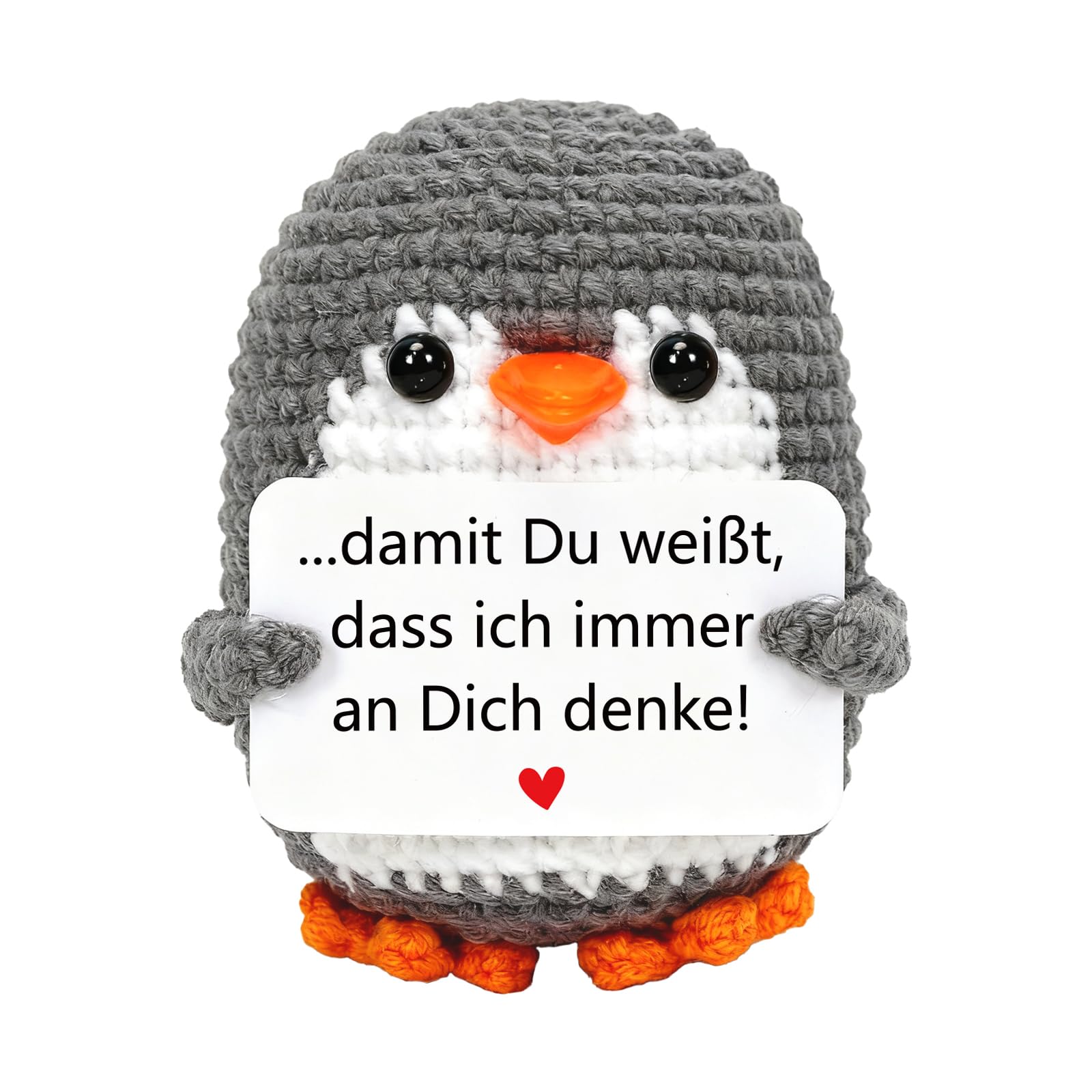 HUKUMA Ich Liebe Dich Geschenke Positive Pinguin, Pocket Hug Pinguin Valentinstagsgeschenk, Partner und Pärchen Geschenke zu Valentinstag Hochzeitstag Jahrestag Geburtstag Weihnachten für Sie Ihn