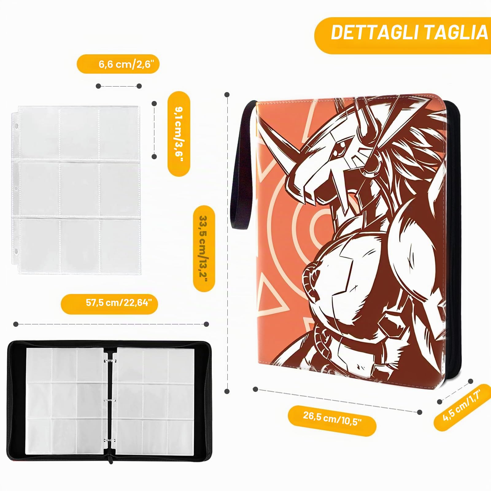 Trading Digimon - Raccoglitore per 900 carte, con 50 custodie rimovibili, idea regalo per ragazzi e ragazze