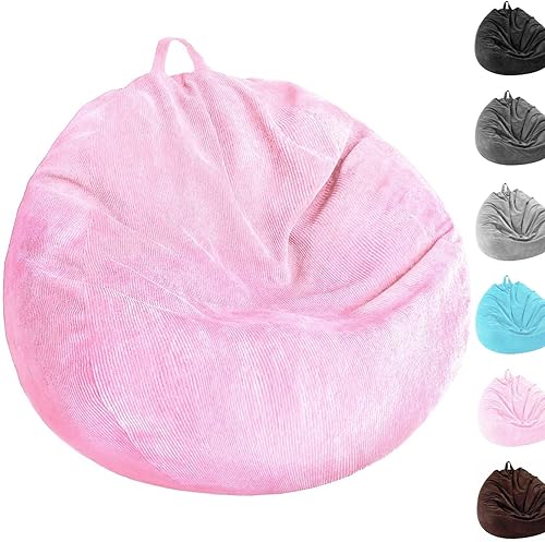 Kisoy - Funda para puf de almacenamiento de animales de peluche (sin relleno), lavable, ultrasuave, para organizar juguetes de peluche o textiles,