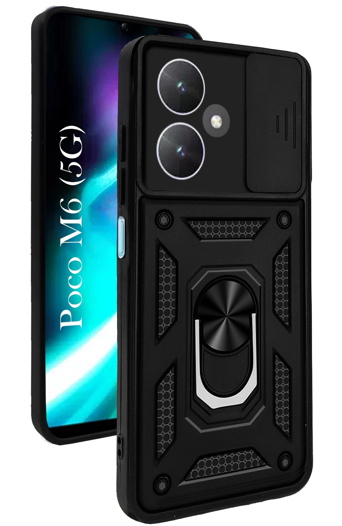 Jkobi Back Cover Case for Poco M6 5G (Hybrid Dual Armor Polycarbonate | Carbon Black) (B0CW669W33) Amazon Price History, Amazon Price Tracker