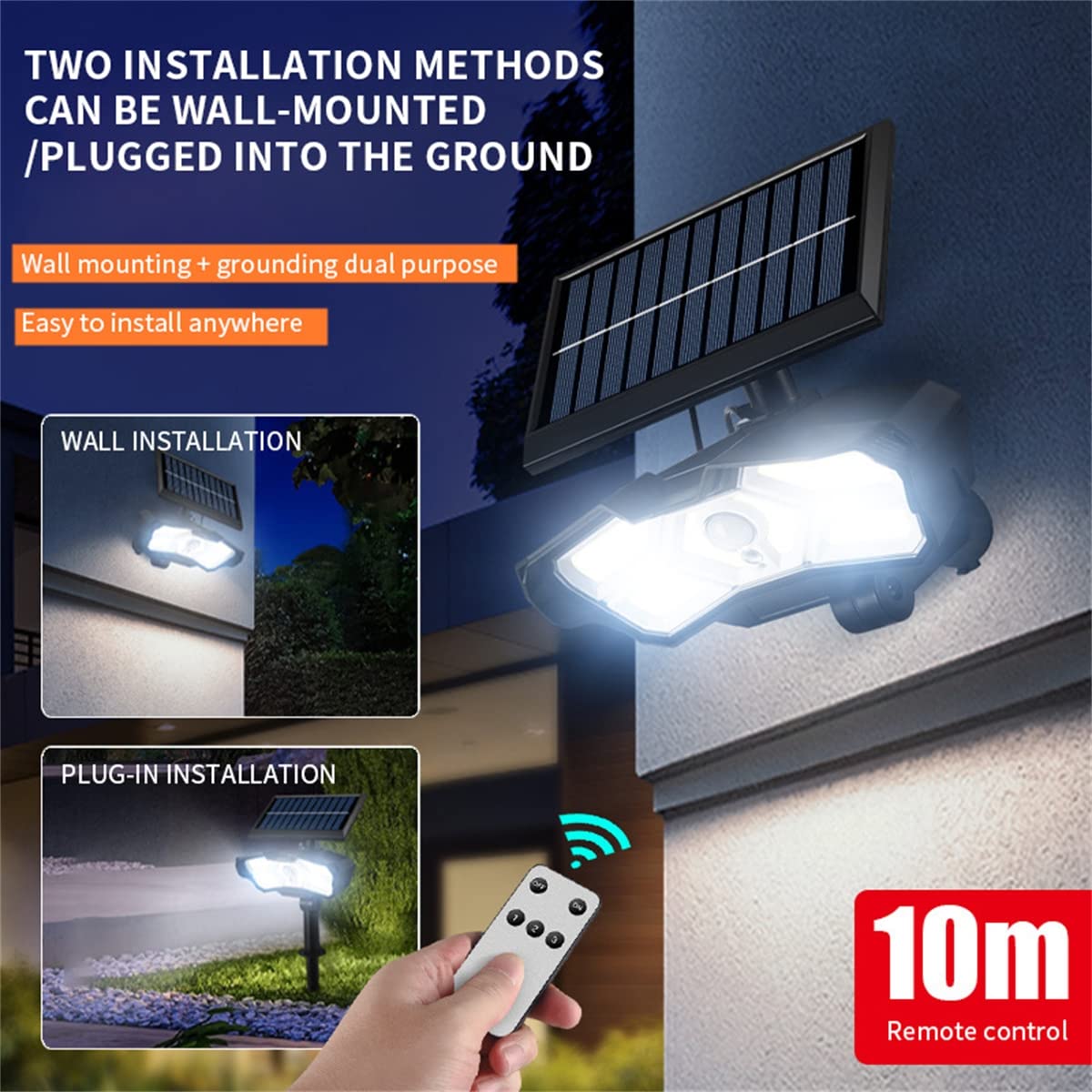 Focos solares para Exteriores, focos LED solares para paisajes Ajustables, Luces de jardín con energía Solar Impermeables IP65 2 en 1 para Piscina de Entrada de Pared de Patio